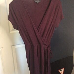Express Elegant Burgundy Midi Dress